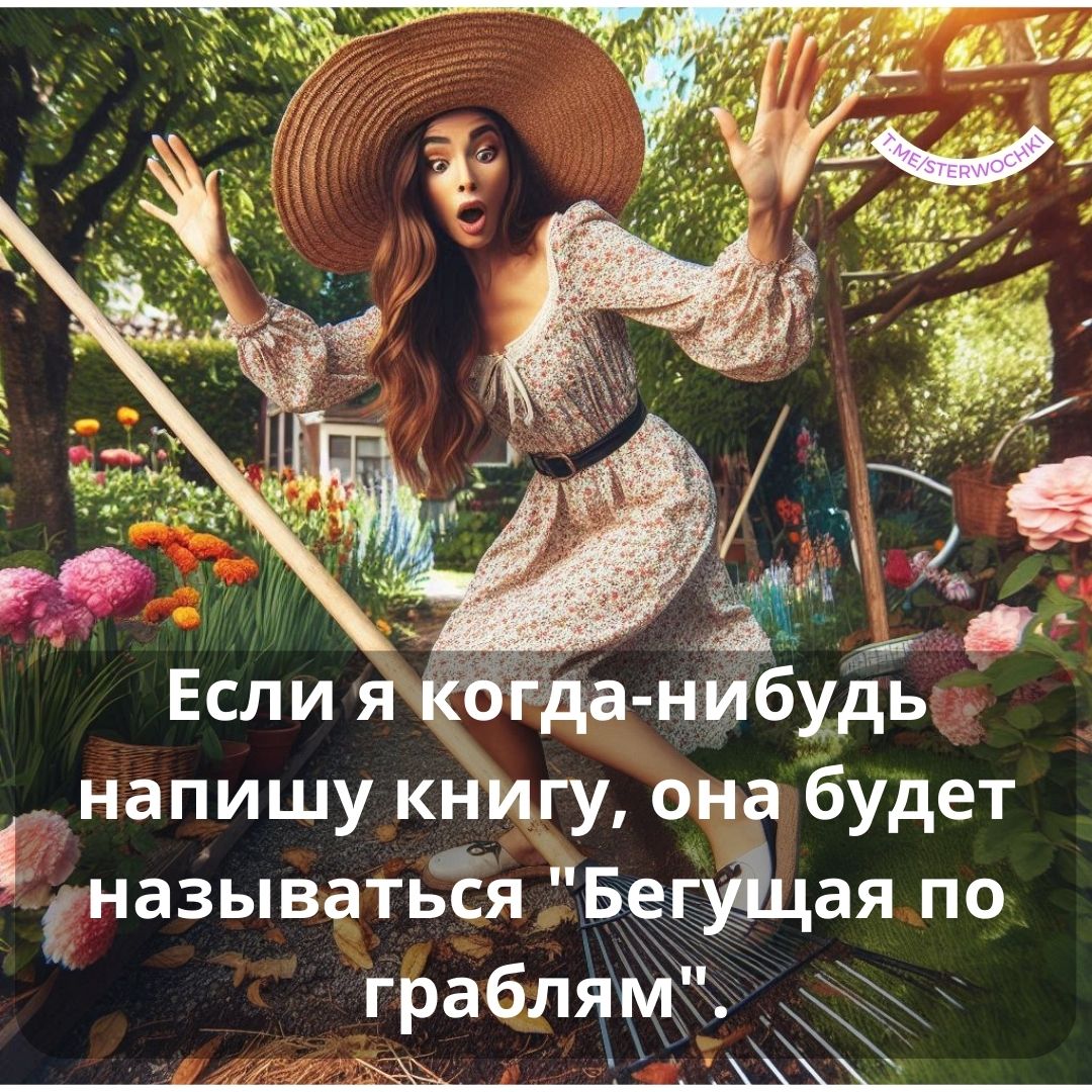 Если я когда-нибудь напишу книгу, она будет называться “Бегущая по граблям”.